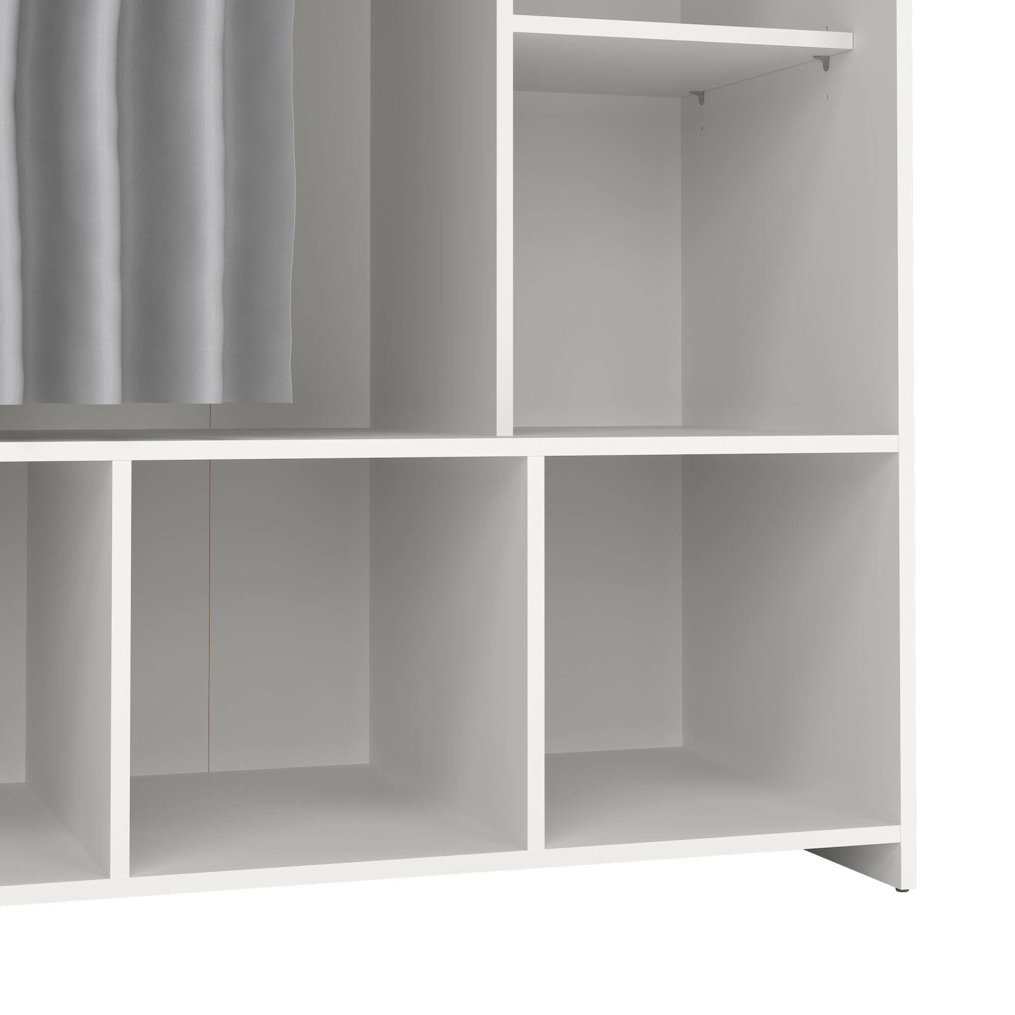 Guardaroba grande Jal, Mobile camera da letto, Cabina armadio portabiti, Armadio appendiabiti, 105x48 h180 cm, Bianco e Grigio