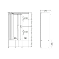 Guardaroba grande Jal, Mobile camera da letto, Cabina armadio portabiti, Armadio appendiabiti, 105x48 h180 cm, Bianco e Grigio