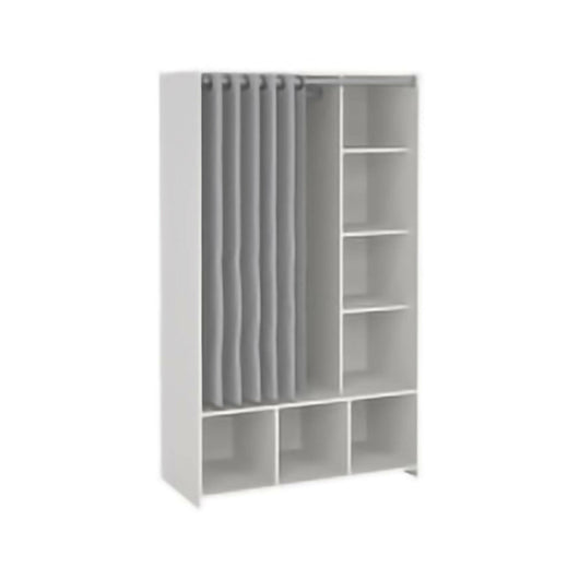 Guardaroba grande Jal, Mobile camera da letto, Cabina armadio portabiti, Armadio appendiabiti, 105x48 h180 cm, Bianco e Grigio