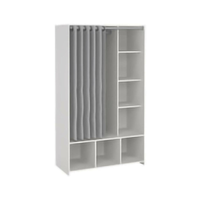 Guardaroba grande Jal, Mobile camera da letto, Cabina armadio portabiti, Armadio appendiabiti, 105x48 h180 cm, Bianco e Grigio