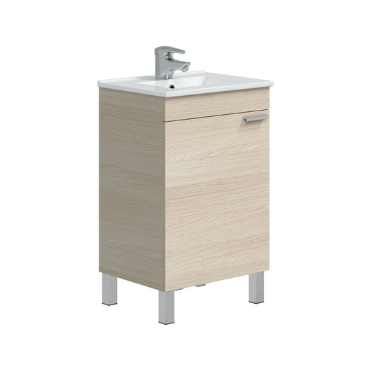 Mobile sottolavabo Iselle, Mobiletto da bagno, Contenitore porta lavabo, Armadio per lavandino, 50x39 h80 cm, Rovere