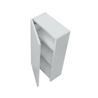 Mobile pensile Berlino, Armadietto sospeso, Mobiletto a muro, Armadio ausiliario multifunzione, 30x16 h60 cm, Bianco lucido