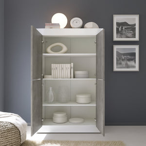 Madia Sampeyre, Credenza 3 Ripiani, 101.4x42x161.2h cm Bianco Lucido