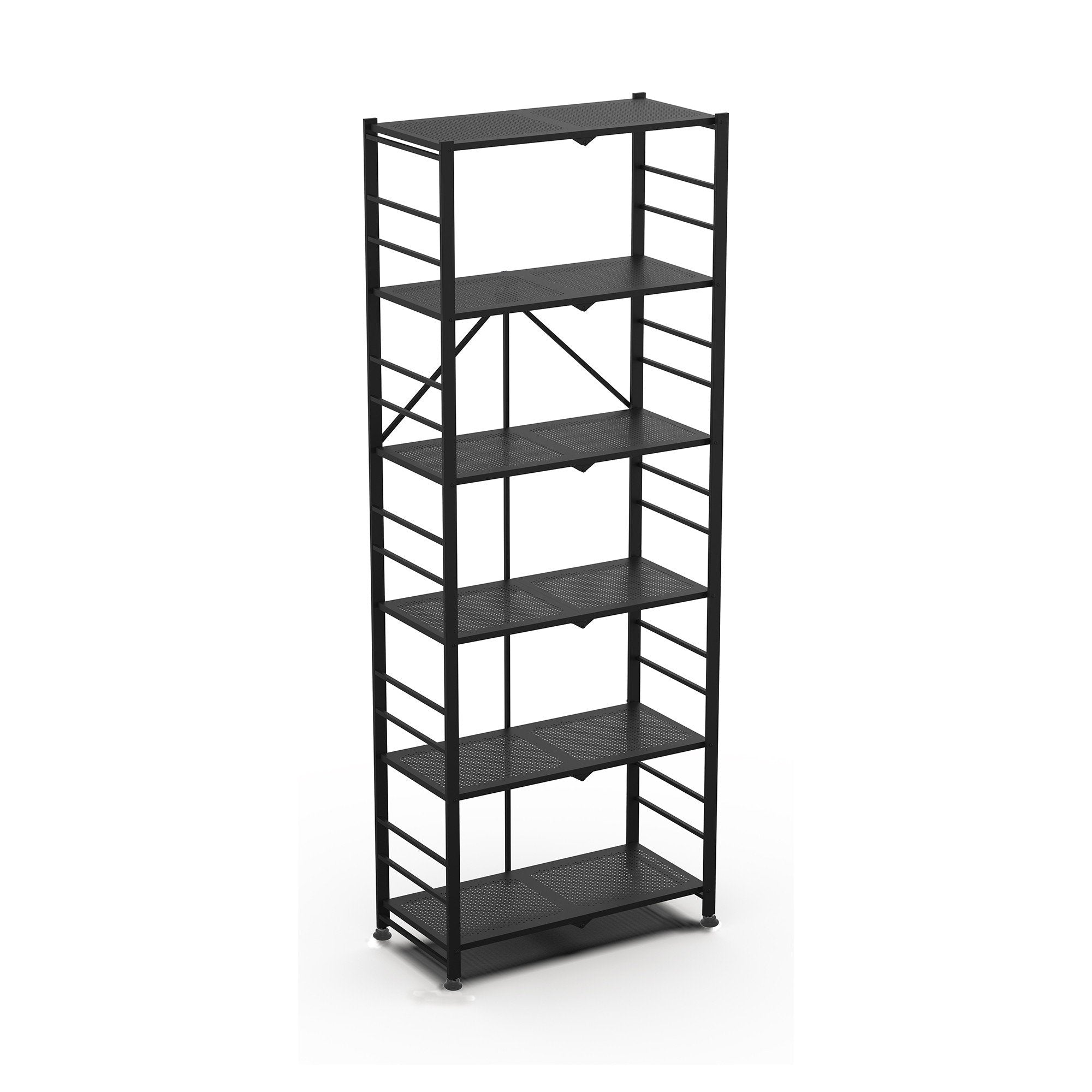 Ficulle, Scaffali 6 Ripiani, 71x38x190h cm Nero