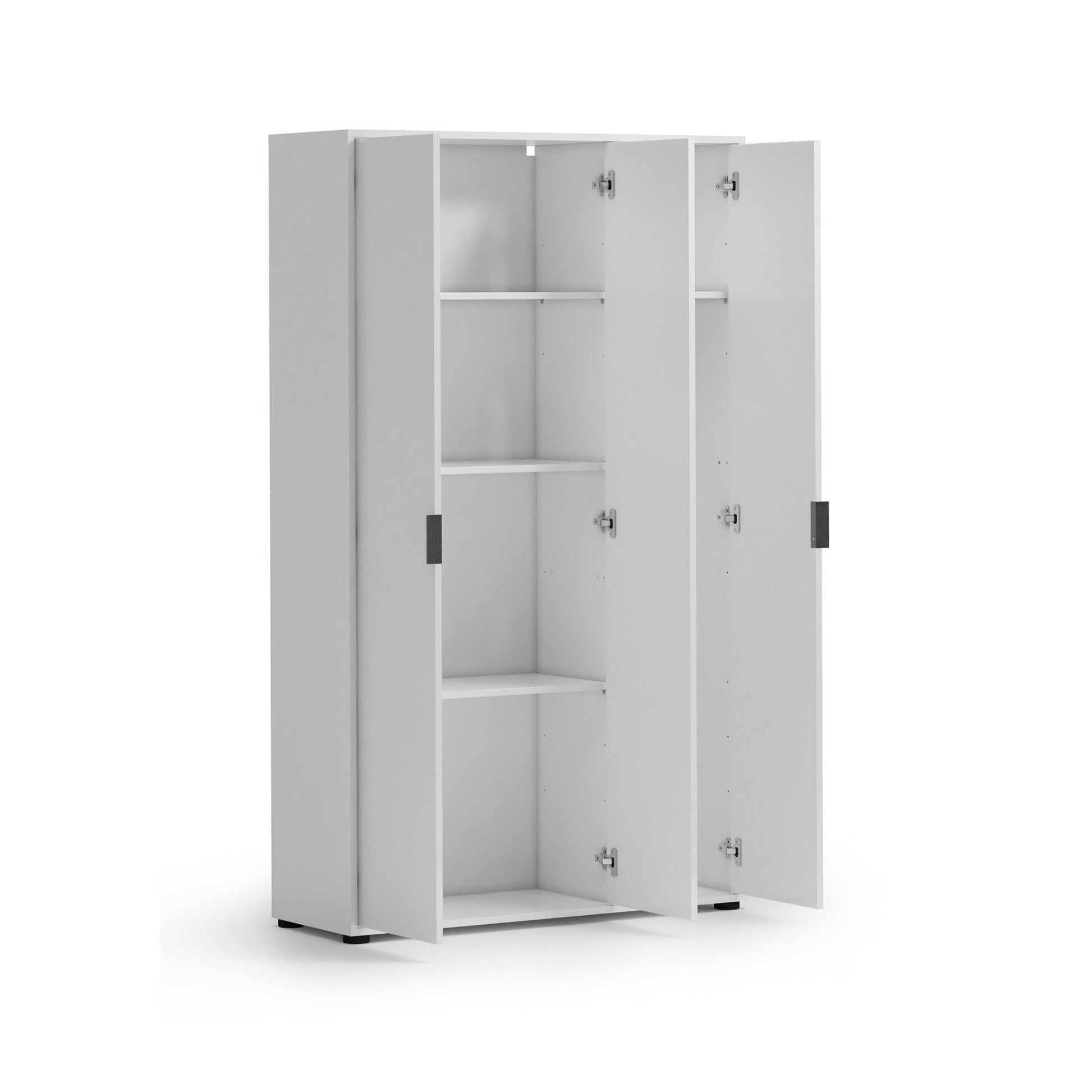 Teolo, Armadio Multiuso Grande Cassetti Made in Italy, 106.9x180h cm Bianco Lucido