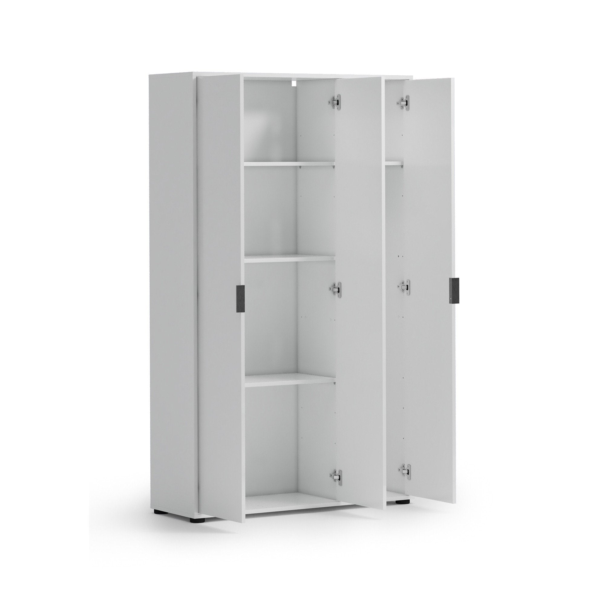 Teolo, Armadio Multiuso Grande Cassetti Made in Italy, 106.9x180h cm Bianco Lucido