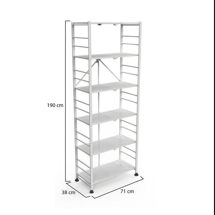 Ficulle, Scaffali 6 Ripiani, 71x38x190h cm Bianco
