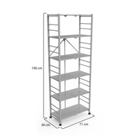 Ficulle, Scaffali 6 Ripiani, 71x38x190h cm Grigio