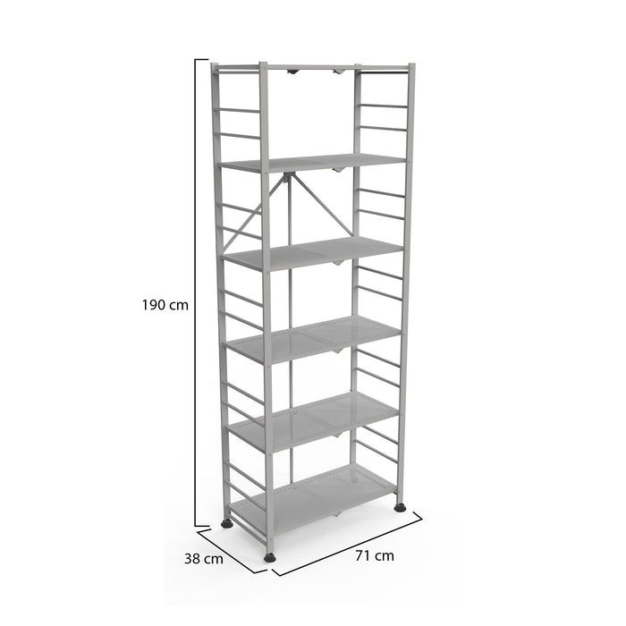 Ficulle, Scaffali 6 Ripiani, 71x38x190h cm Grigio