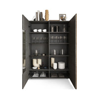 Mobile Espositore Valdagno, Vetrina 8 Ripiani, 121x44x169h cm Marrone Noce