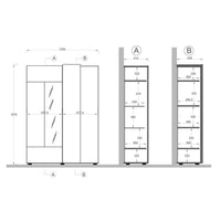 Mobile Espositore Valdagno, Vetrina 8 Ripiani, 121x44x169h cm Marrone Noce