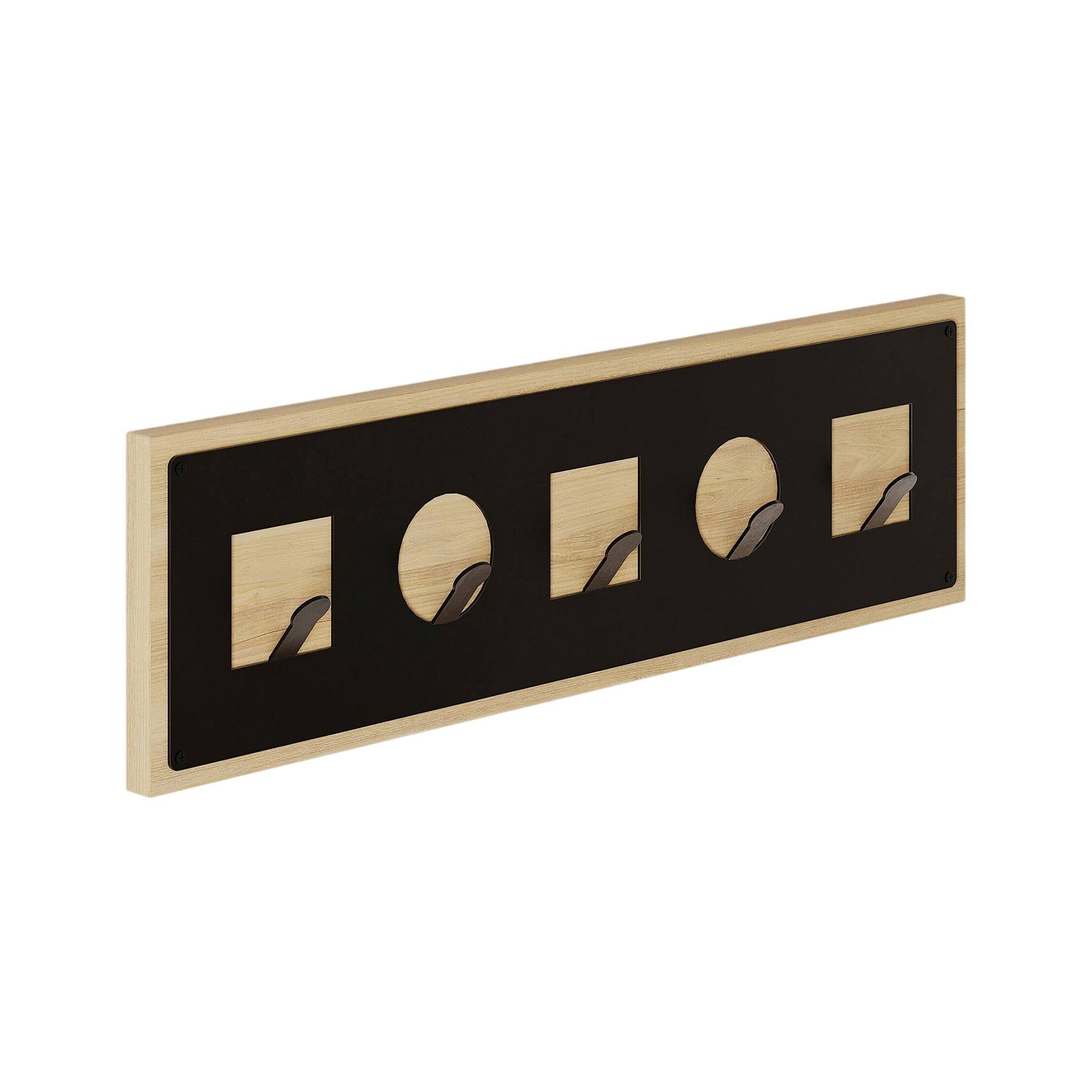 Appendiabiti Flossie, Attaccapanni, Portabiti multiuso, Appendiabiti da parete, 54x2 h16 cm, Quercia