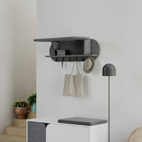 Appendiabiti Terry, Attaccapanni, Portabiti multiuso, Appendiabiti da parete, 84x16 h29 cm, Grigio