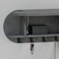 Appendiabiti Terry, Attaccapanni, Portabiti multiuso, Appendiabiti da parete, 84x16 h29 cm, Grigio