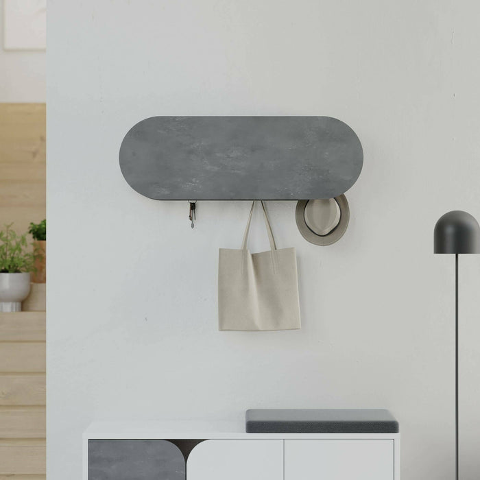 Appendiabiti Terry, Attaccapanni, Portabiti multiuso, Appendiabiti da parete, 84x16 h29 cm, Grigio