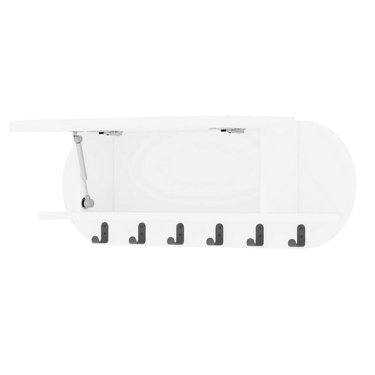 Appendiabiti Terry, Attaccapanni, Portabiti multiuso, Appendiabiti da parete, 84x16 h29 cm, Bianco