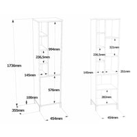 Armadio multiuso 2 ante Jongdari, Mobile multifunzionale, Mobiletto scarpiera, Guardaroba porta scarpe, 45x36 h174 cm, Bianco
