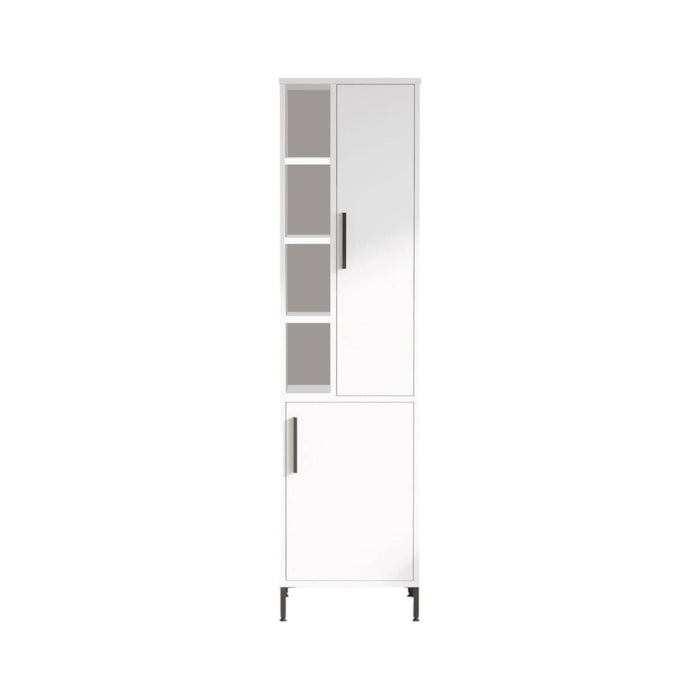 Armadio multiuso 2 ante Jongdari, Mobile multifunzionale, Mobiletto scarpiera, Guardaroba porta scarpe, 45x36 h174 cm, Bianco