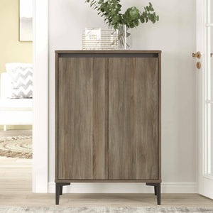 Credenza evariste, Buffet da soggiorno, Madia da salotto, Dispensa da cucina, 72x35 h104 cm, Marrone e Antracite