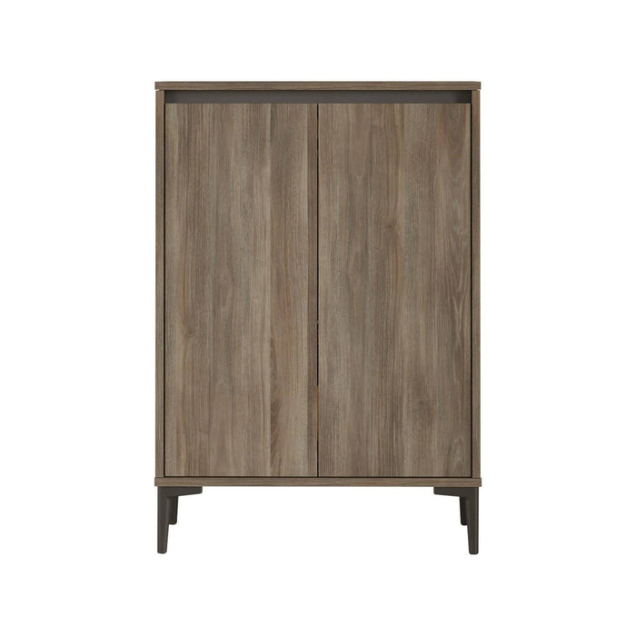 Credenza evariste, Buffet da soggiorno, Madia da salotto, Dispensa da cucina, 72x35 h104 cm, Marrone e Antracite
