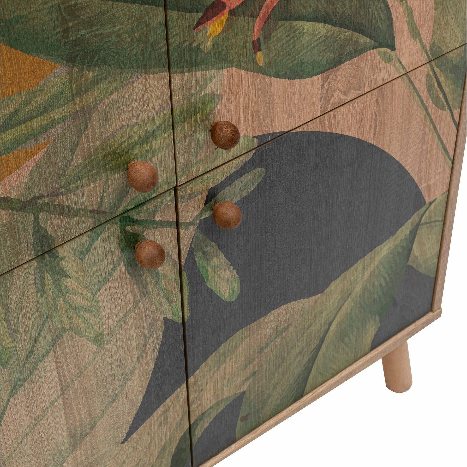 Madia Agyemang, Credenza 3 Ripiani, 95x36x111h cm Marrone Quercia
