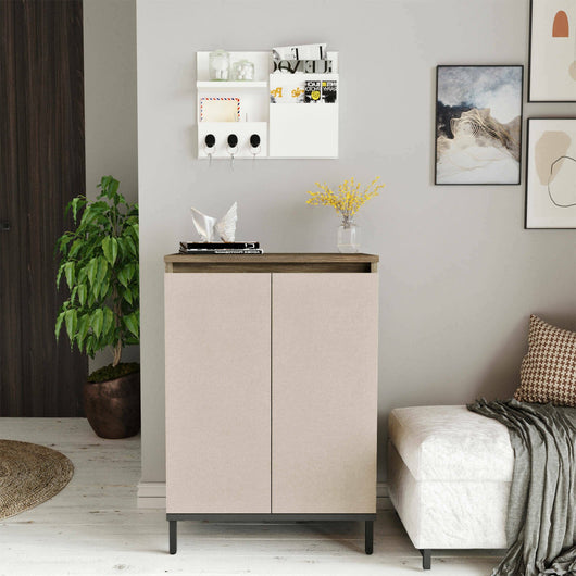 Credenza Phailin, Buffet da soggiorno, Madia da salotto, Dispensa da cucina, 60x36 h86 cm, Marrone e Antracite