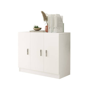Armadio multiuso grande Olana, Mobile multifunzionale, Mobiletto scarpiera, Guardaroba porta scarpe, 89x38 h74 cm, Bianco
