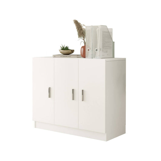 Armadio multiuso grande Olana, Mobile multifunzionale, Mobiletto scarpiera, Guardaroba porta scarpe, 89x38 h74 cm, Bianco