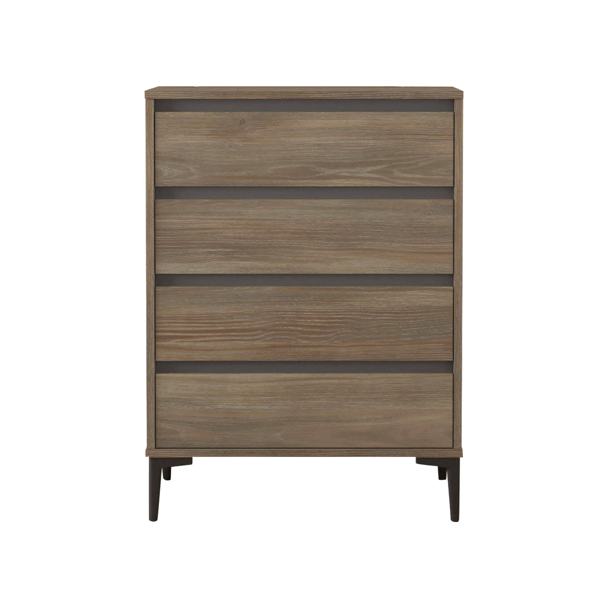 Cassettiera Adolphe, Settimino multiuso, Comò camera da letto, Mobile con cassetti, 72x45 h98 cm, Marrone e Antracite