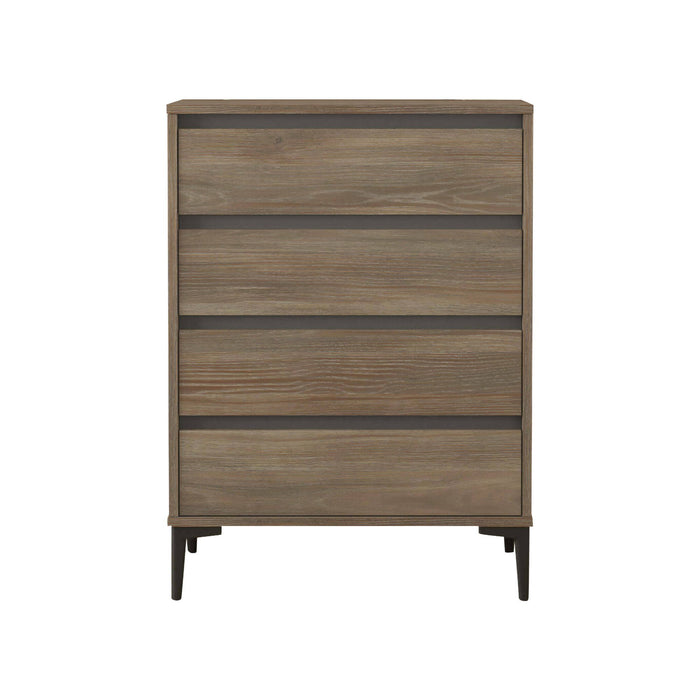 Cassettiera Adolphe, Settimino multiuso, Comò camera da letto, Mobile con cassetti, 72x45 h98 cm, Marrone e Antracite