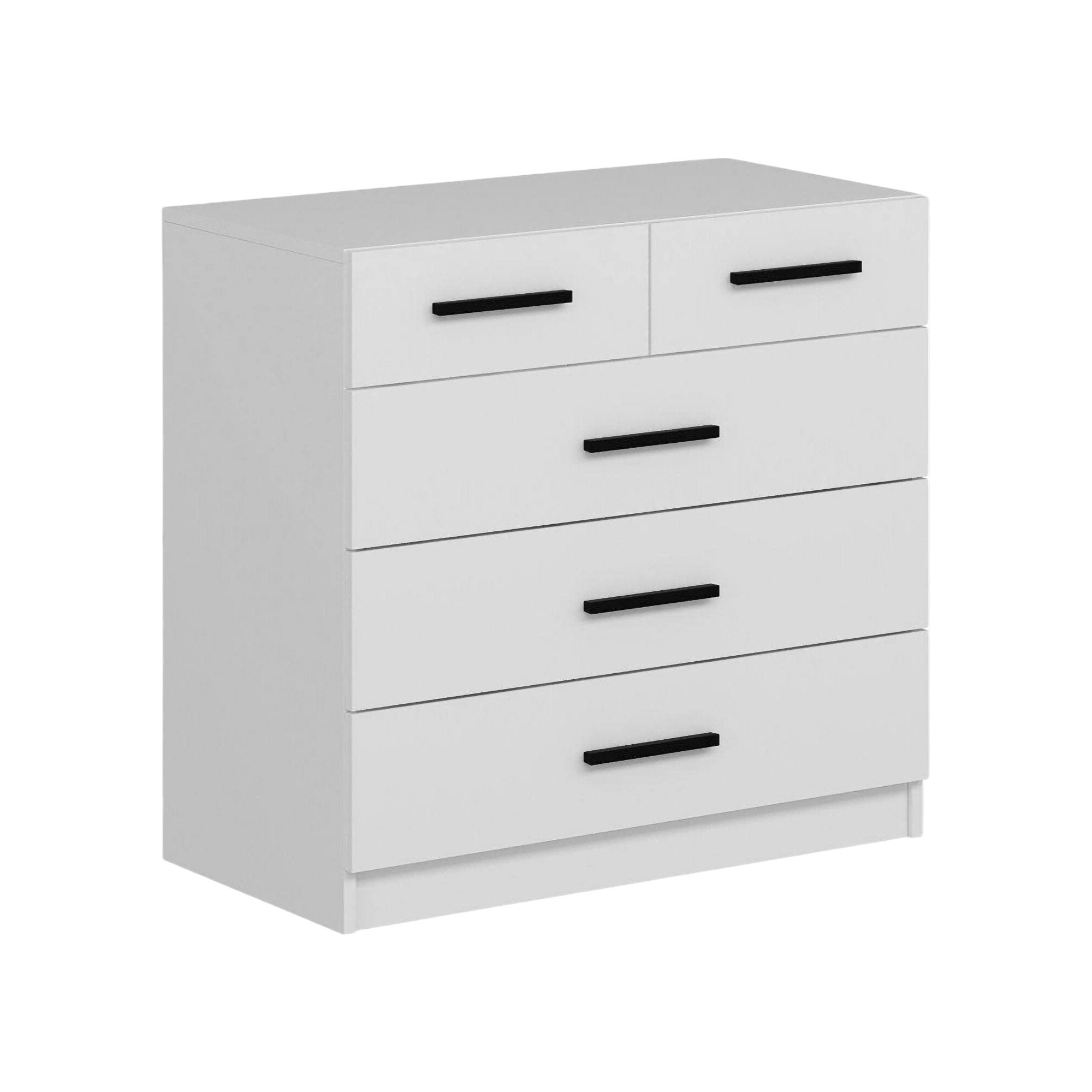 Cassettiera Hilary, Settimino multiuso, Comò camera da letto, Mobile con cassetti, 90x85 h47 cm, Bianco