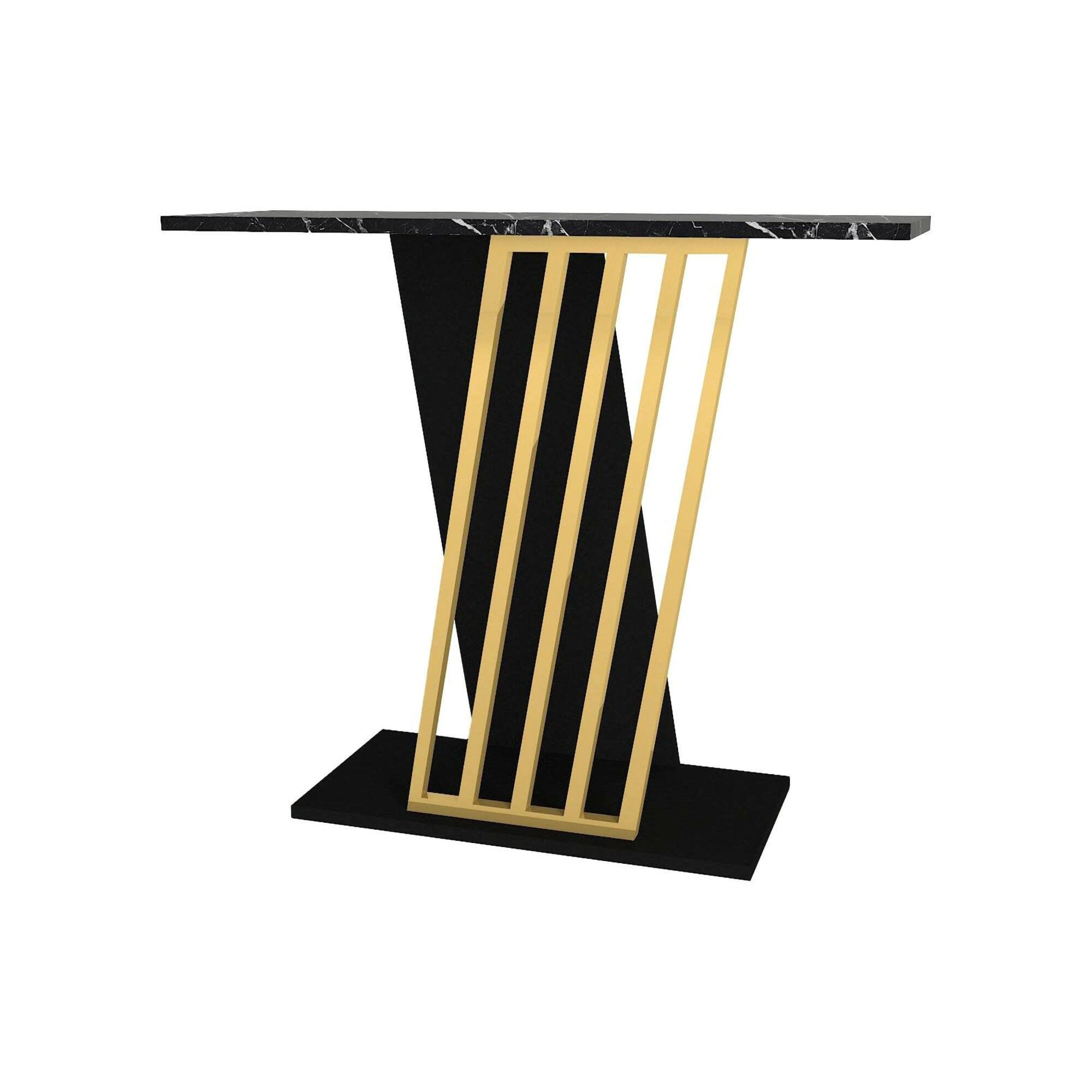 Credenza Cempaka, Buffet da soggiorno, Madia da salotto, Dispensa da cucina, 90x30 h77 cm, Nero e Oro