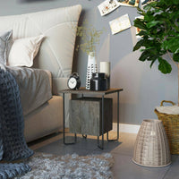 Comodino Nargis, Comò basso, Tavolino da notte, Mensola da letto, 40x40 h45 cm, Marrone