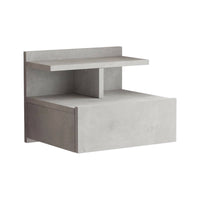 Comodino Joconde, Comò basso, Tavolino da notte, Mensola da letto, 40x36 h32 cm, Argento