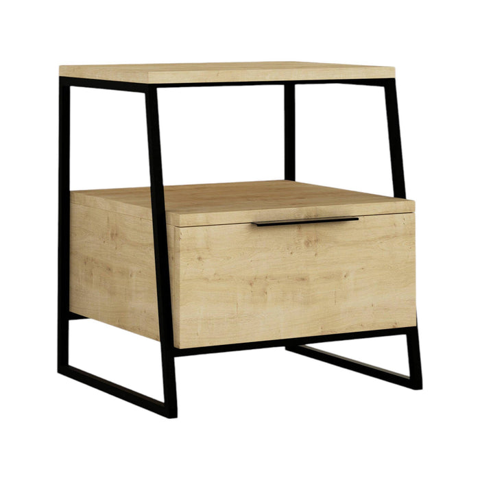 Rosita, Comodino un Cassetto, 45x41x50h cm Marrone Quercia