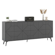 Madia Earl, Credenza 6 Ripiani, 184x35x77h cm Nero Antracite