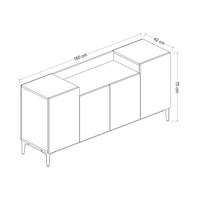 Credenza Picea, Buffet da soggiorno, Madia da salotto, Dispensa da cucina, 160x42 h75 cm, Noce