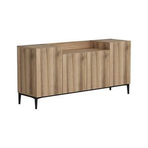 Credenza Picea, Buffet da soggiorno, Madia da salotto, Dispensa da cucina, 160x42 h75 cm, Noce