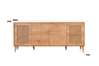Credenza Tarawa, Buffet da soggiorno, Madia da salotto, Dispensa da cucina, 180x41 h81 cm, Quercia