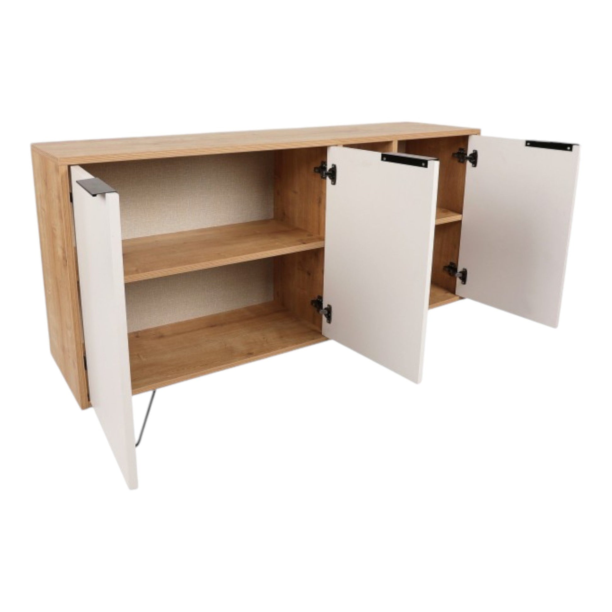 Madia Arlene, Credenza 4 Ripiani, 142x36x83h cm Marrone Quercia