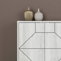 Credenza Earl, Buffet da soggiorno, Madia da salotto, Dispensa da cucina, 184x35 h77 cm, Bianco