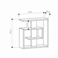Tavolino da salotto Rumbia, Tavolo basso da caffè, Portariviste per divano, Ripiano da soggiorno, 55x20 h57 cm, Bianco