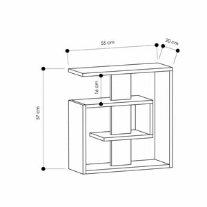 Tavolino da salotto Rumbia, Tavolo basso da caffè, Portariviste per divano, Ripiano da soggiorno, 55x20 h57 cm, Bianco