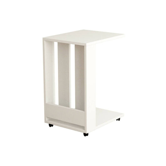 Tavolino da salotto Muifa, Tavolo basso da caffè, Portariviste per divano, Ripiano da soggiorno, 37x45 h60 cm, Bianco