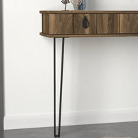 Consolle Erick, Tavolo multiuso, Mobiletto d'appoggio, Scrivania da corridoio, 120x36 h90 cm, Noce