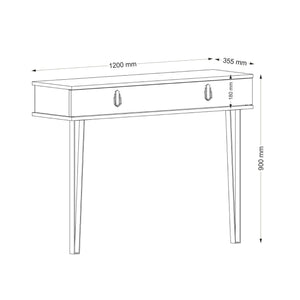 Consolle Erick, Tavolo multiuso, Mobiletto d'appoggio, Scrivania da corridoio, 120x36 h90 cm, Noce