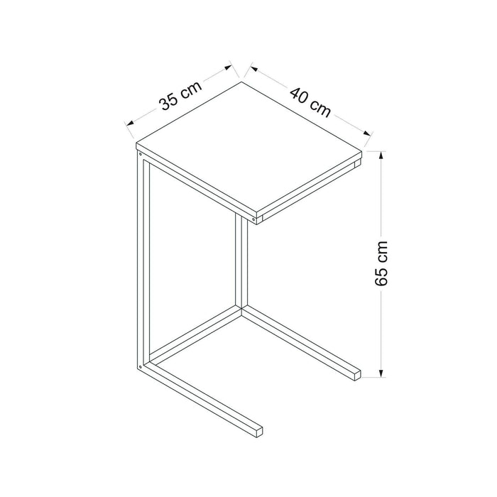 Tavolino da salotto Tembin, Tavolo basso da caffè, Portariviste per divano, Ripiano da soggiorno, 35x40 h65 cm, Noce