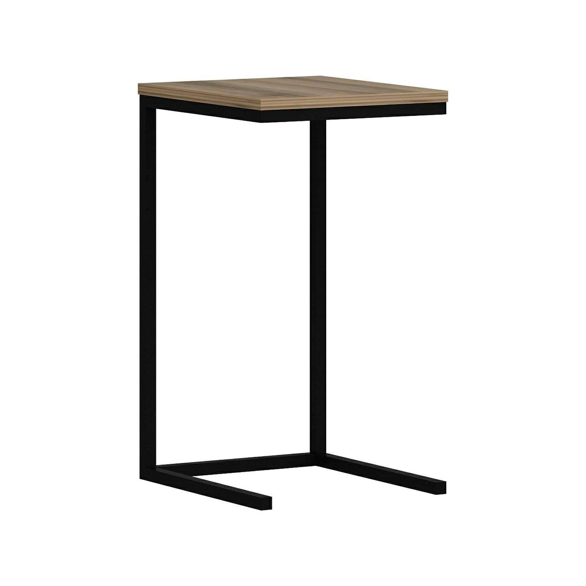 Tavolino da salotto Tembin, Tavolo basso da caffè, Portariviste per divano, Ripiano da soggiorno, 35x40 h65 cm, Noce