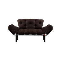 Divano letto 2 posti Guchol, Sofà trasformabile, Divanetto per ospiti, Poltrona letto contenitore, 155x70 h85 cm, Marrone