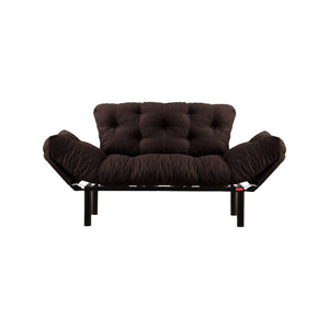 Divano letto 2 posti Guchol, Sofà trasformabile, Divanetto per ospiti, Poltrona letto contenitore, 155x70 h85 cm, Marrone